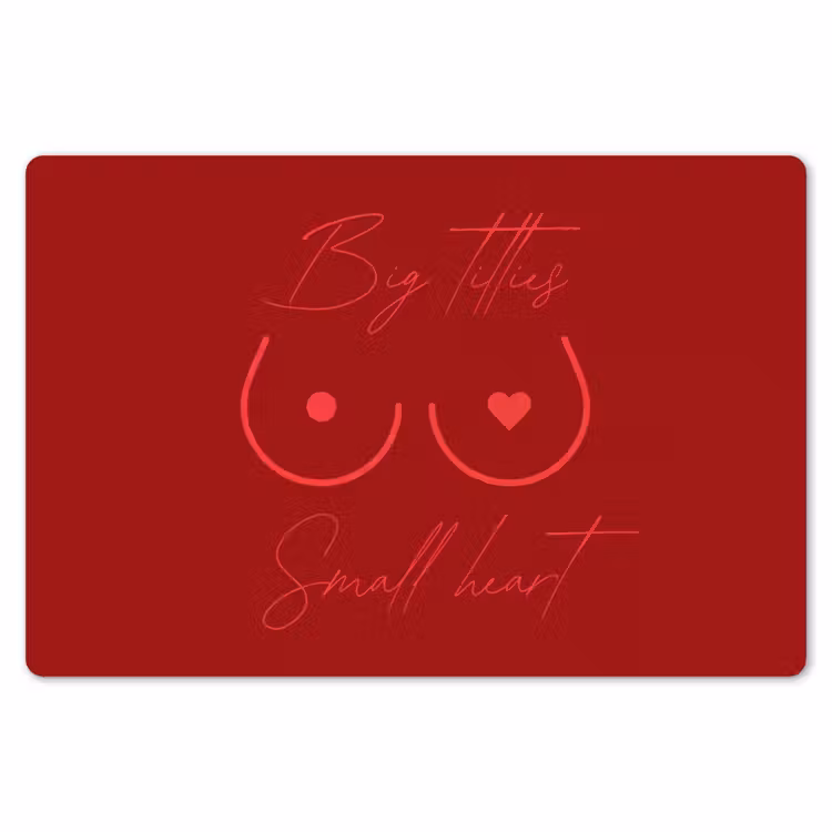Placemat - 6 stuks - Big titties small heart - Rood - Hart — 7
