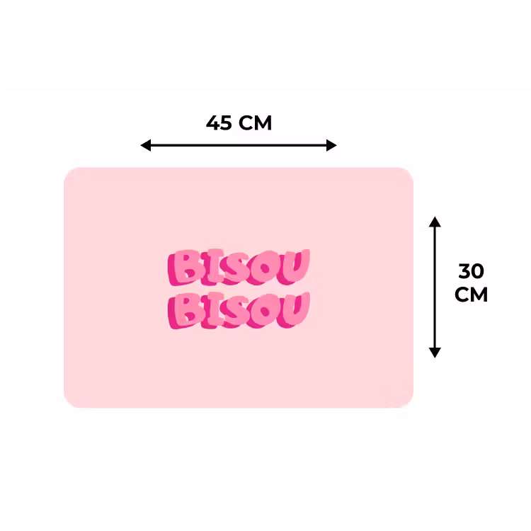 Placemat - 6 stuks - Bisou - Roze - Dikke letters — 3