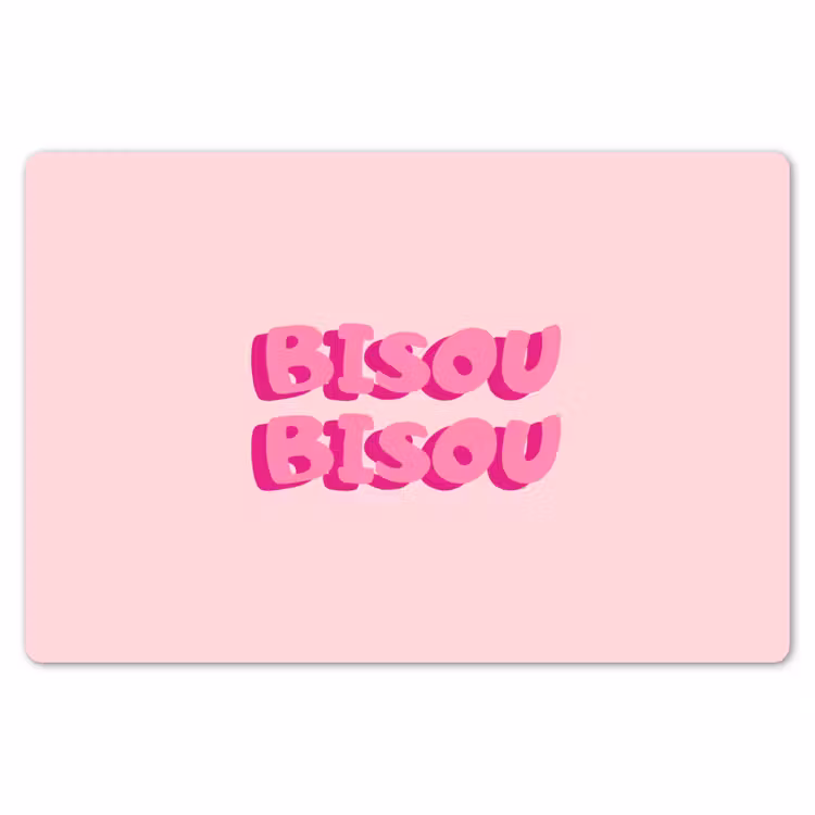 Placemat - 6 stuks - Bisou - Roze - Dikke letters — 7