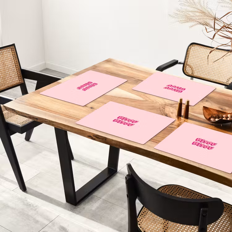 Placemat - 6 stuks - Bisou - Roze - Schaduw — 5