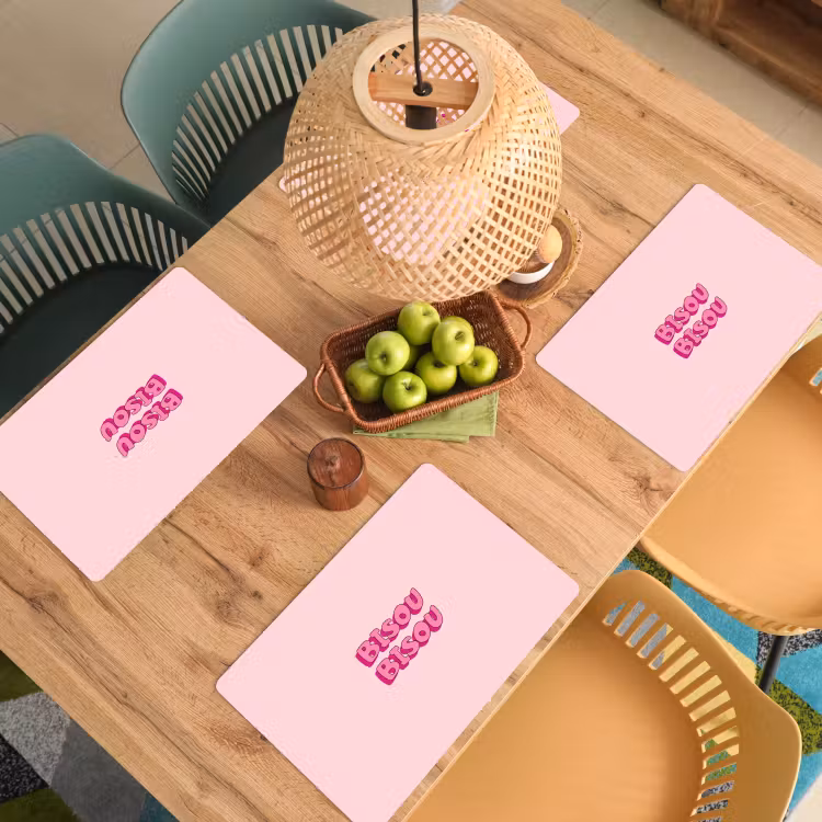 Placemat - 6 stuks - Bisou - Roze - Schaduw — 6