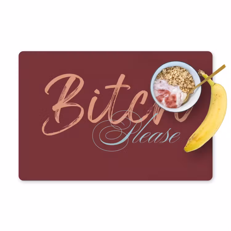 Placemat - 6 stuks - Bitch please - Rood - Blauw — 1