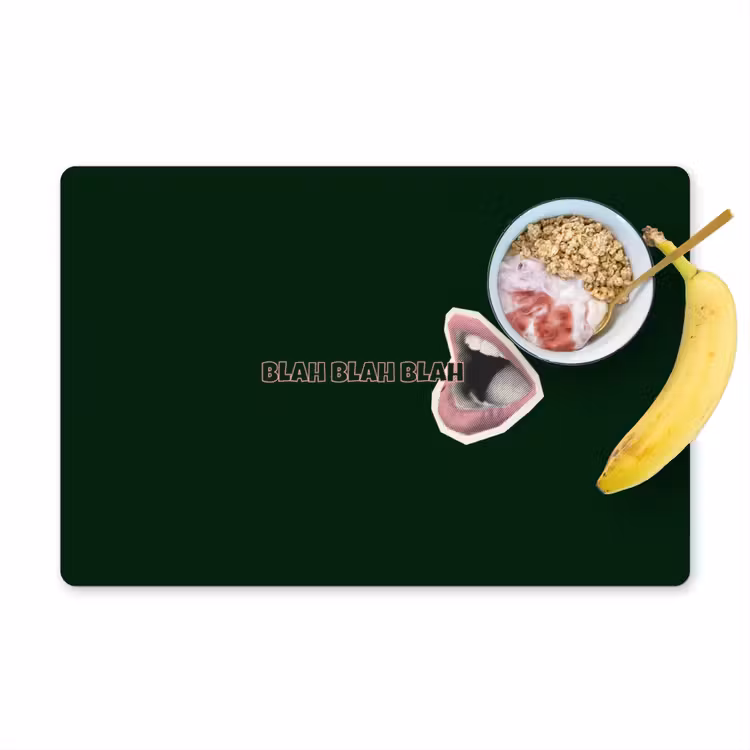 Placemat - 6 stuks - BLAH BLAH BLAH - Mond - Groen — 1