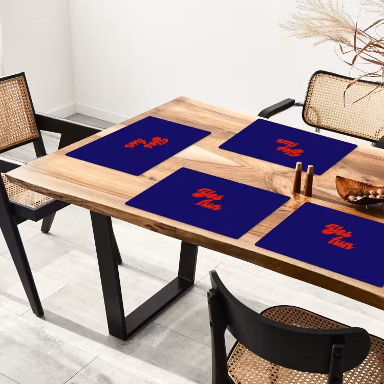 Placemat - 6 stuks - Blauw - Rood - Yes fun - 3D — 5