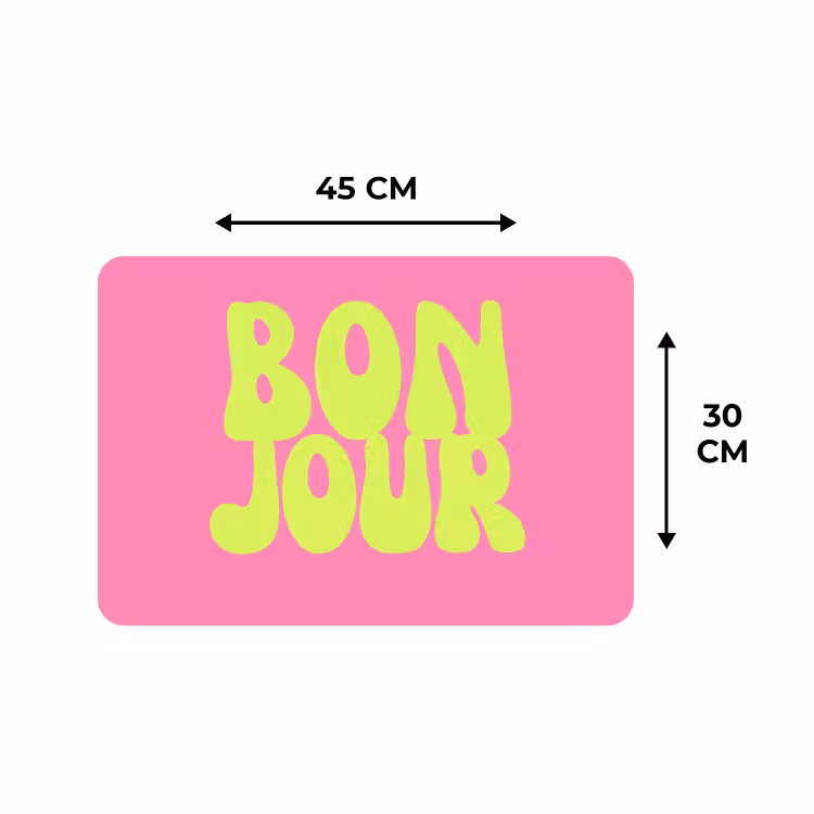 Placemat - 6 stuks - Bonjour - Roze - Fel groen — 3