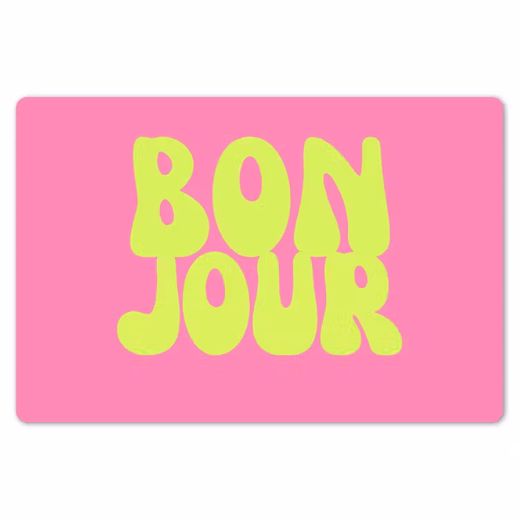 Placemat - 6 stuks - Bonjour - Roze - Fel groen — 7