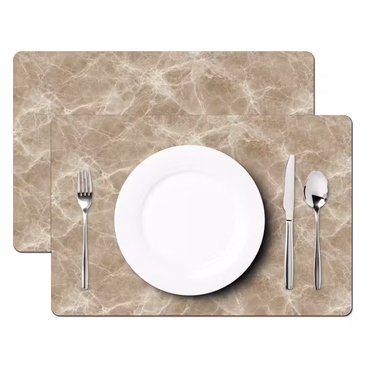 Placemat - 6 stuks - Bruin - Kristaladers - Marmer — 2