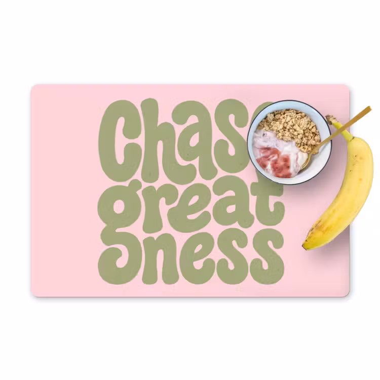 Placemat - 6 stuks - Chase greatness - Groen - Roze - Retro — 1