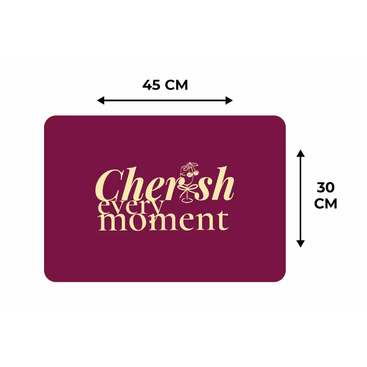 Placemat - 6 stuks - Cherish every moment - Cocktailglas - Bordeaux — 3