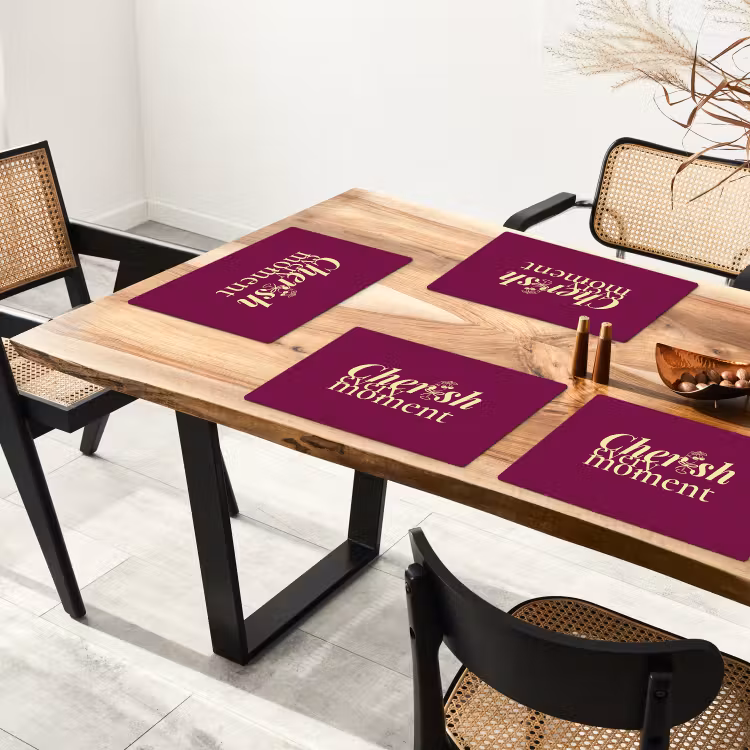 Placemat - 6 stuks - Cherish every moment - Cocktailglas - Bordeaux — 5