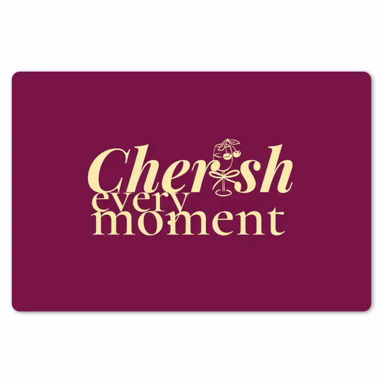 Placemat - 6 stuks - Cherish every moment - Cocktailglas - Bordeaux — 7