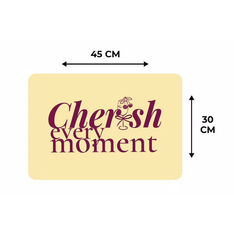 Placemat - 6 stuks - Cherish every moment - Cocktailglas - Geel — 3