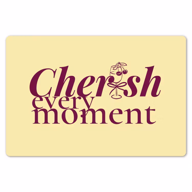 Placemat - 6 stuks - Cherish every moment - Cocktailglas - Geel — 7