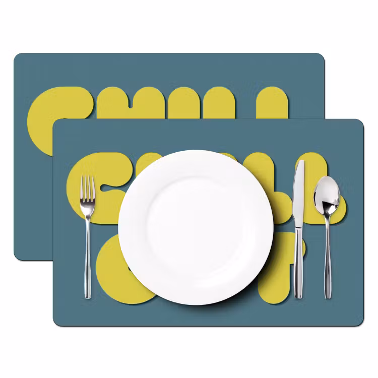 Placemat - 6 stuks - Chill out - Geel - Blauw — 2