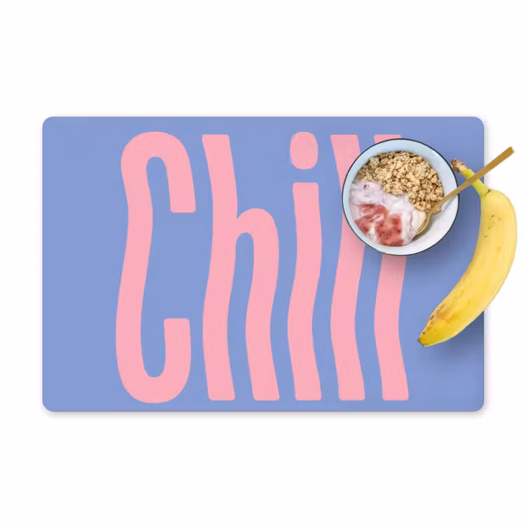 Placemat - 6 stuks - Chill - Roze - Blauw - Golvend — 1