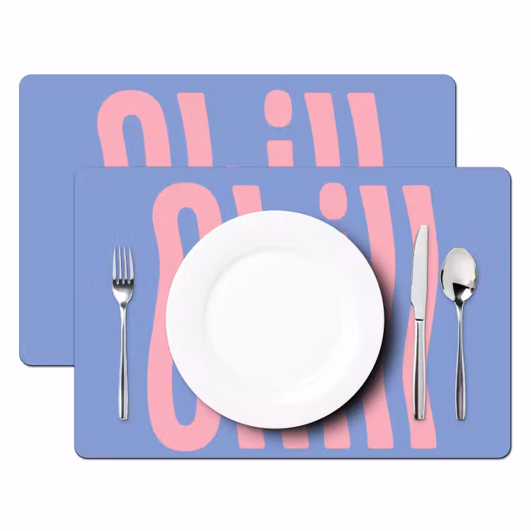 Placemat - 6 stuks - Chill - Roze - Blauw - Golvend — 2