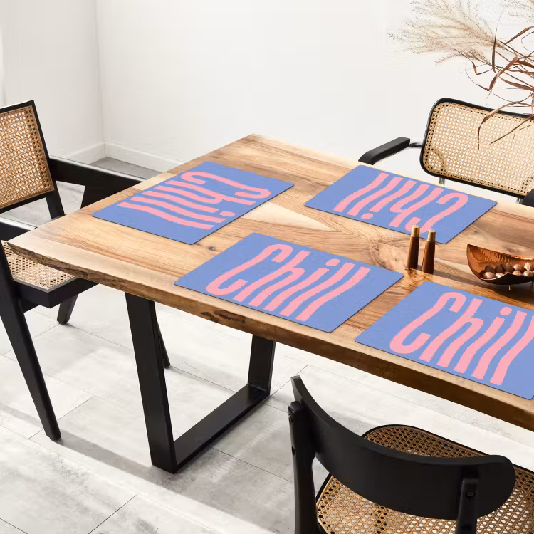 Placemat - 6 stuks - Chill - Roze - Blauw - Golvend — 5