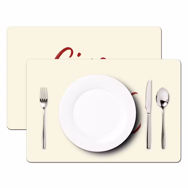 Placemat - 6 stuks - Ciao bella - Rood - Wit - Minimalistisch — 2