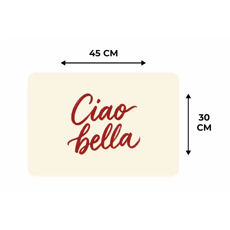 Placemat - 6 stuks - Ciao bella - Rood - Wit - Minimalistisch — 3