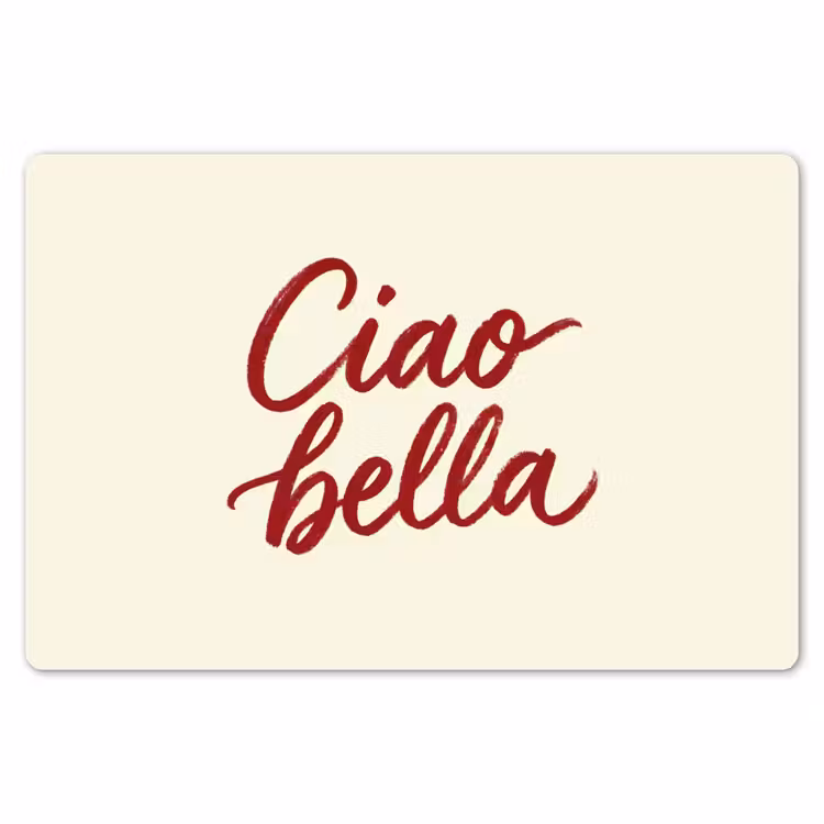 Placemat - 6 stuks - Ciao bella - Rood - Wit - Minimalistisch — 7