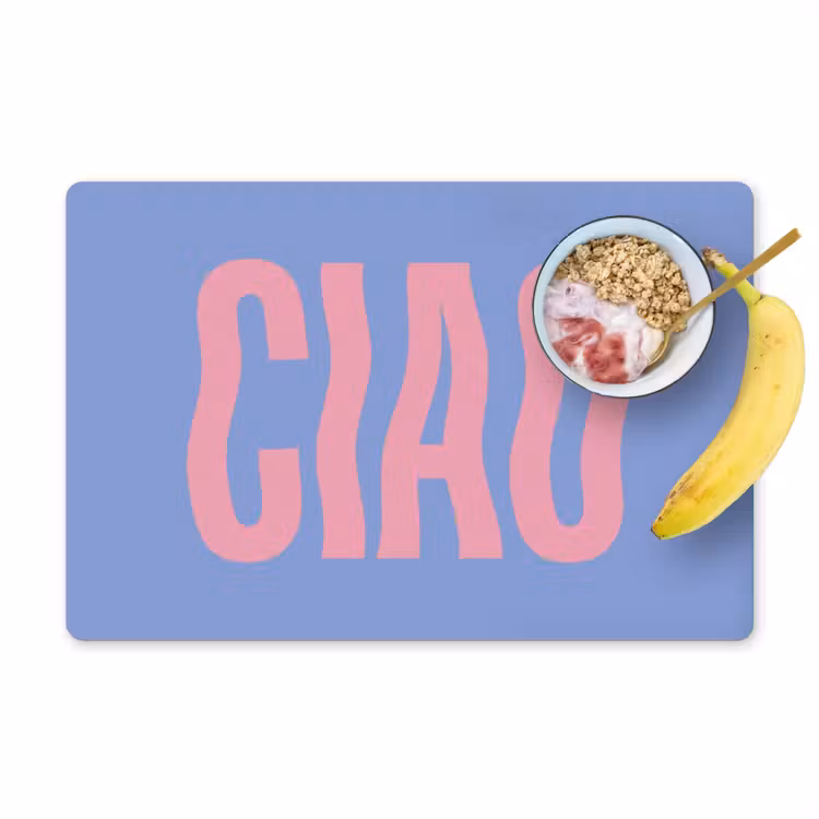Placemat - 6 stuks - Ciao - Roze - Blauw - Golvend — 1