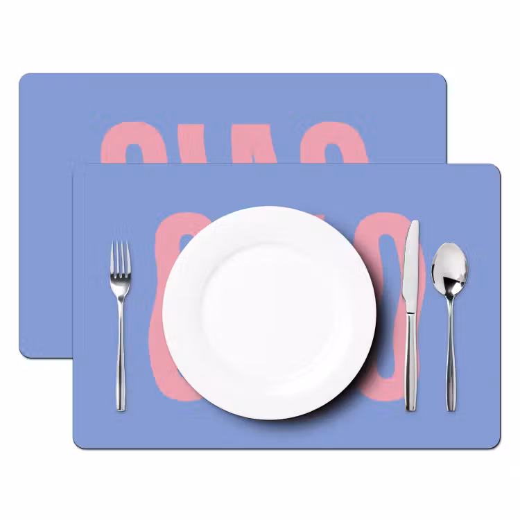Placemat - 6 stuks - Ciao - Roze - Blauw - Golvend — 2