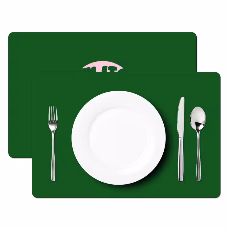 Placemat - 6 stuks - Cirkel - Roze - Tekst - Art — 2