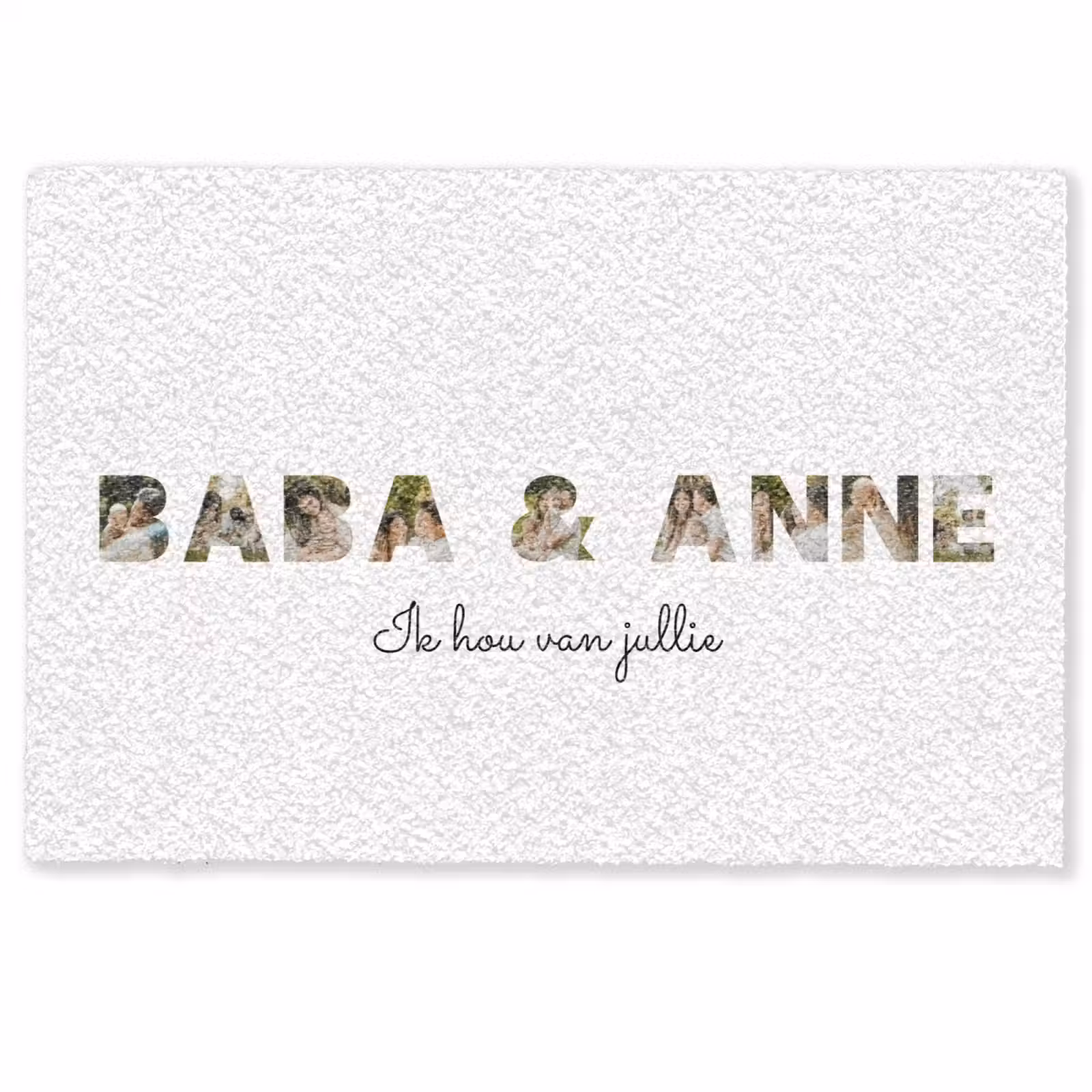 Personaliseerbare deurmat - Baba & Anne - Lettercollage — 1