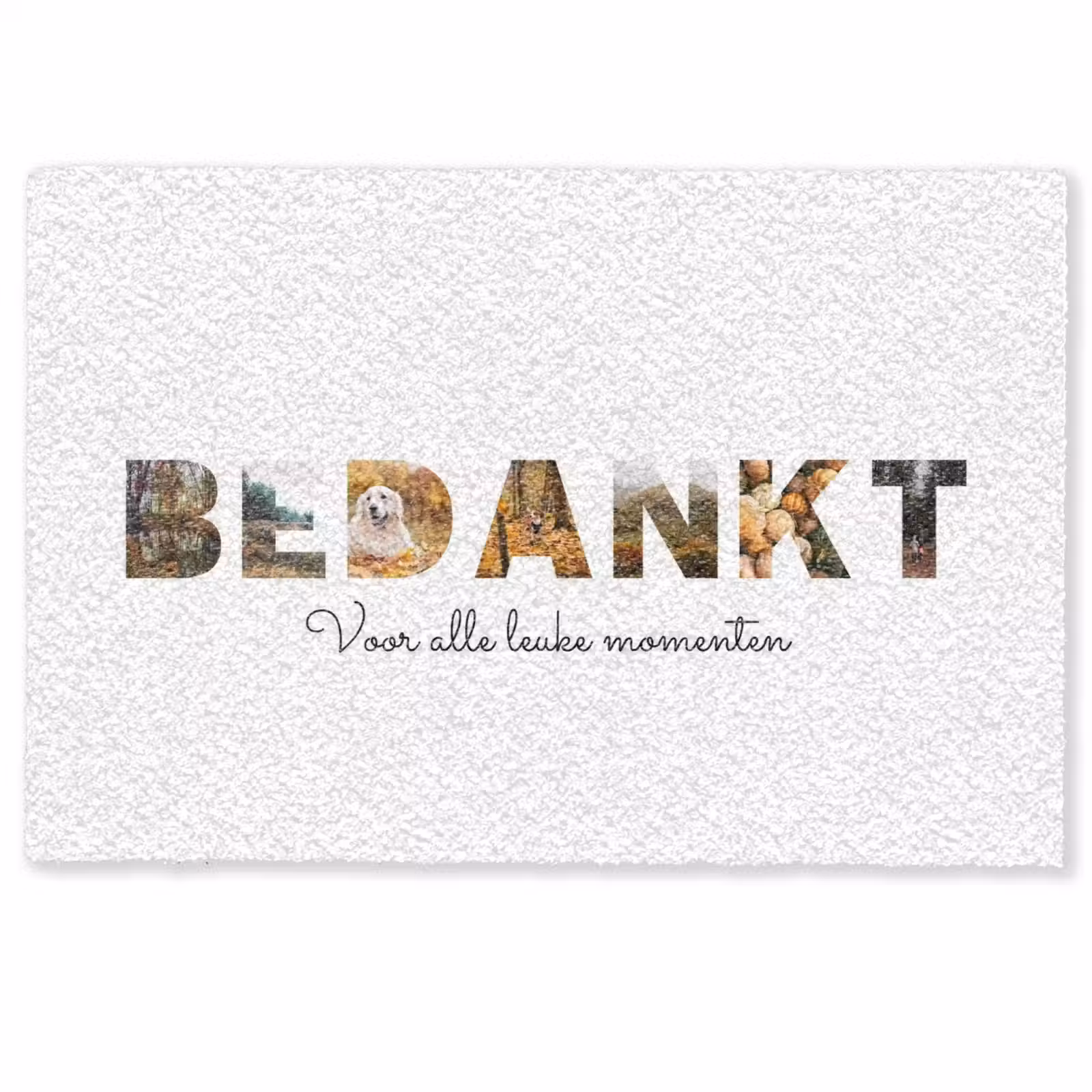Personaliseerbare deurmat - Bedankt - Lettercollage — 1