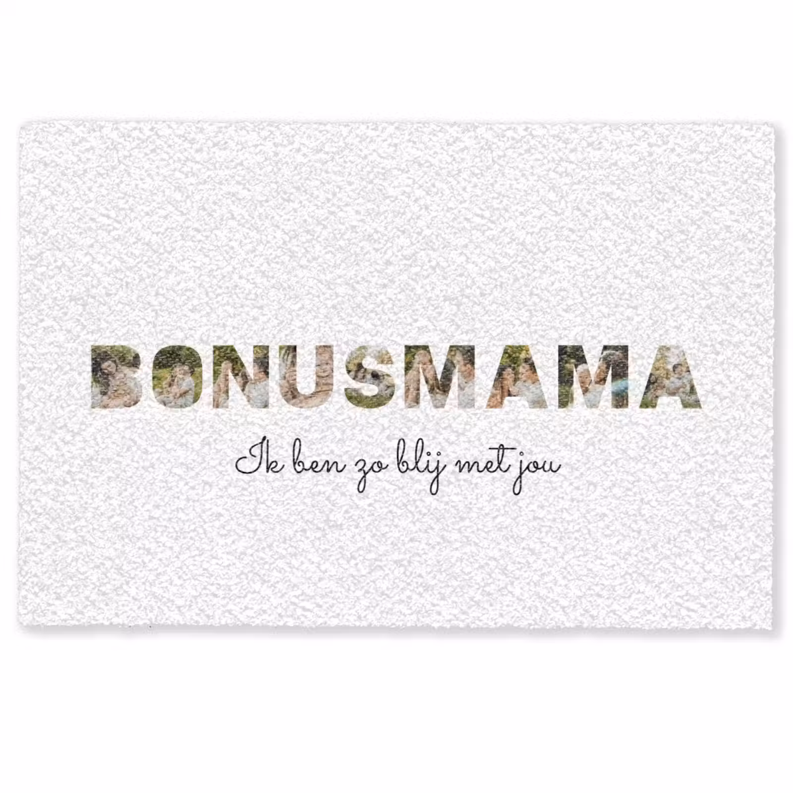 Personaliseerbare deurmat - Bonusmama - Lettercollage — 1