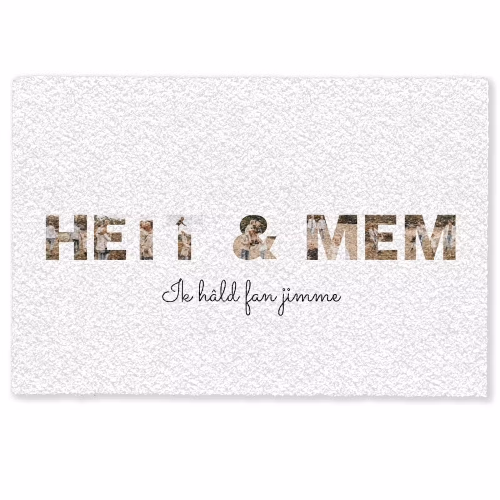 Personaliseerbare deurmat - Heit & Mem - Lettercollage — 1