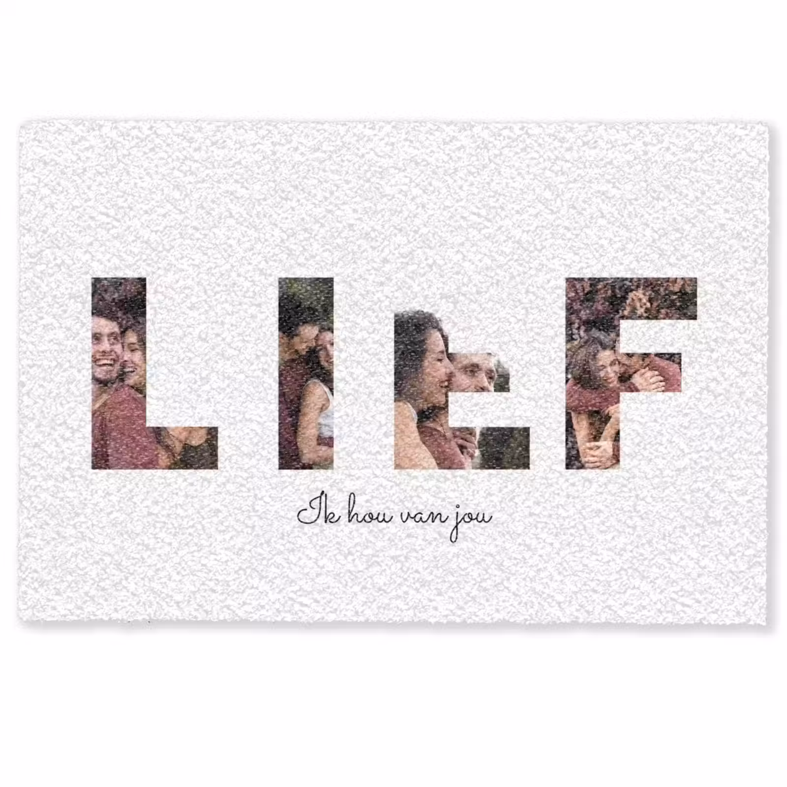 Personaliseerbare deurmat - Lief - Lettercollage — 1