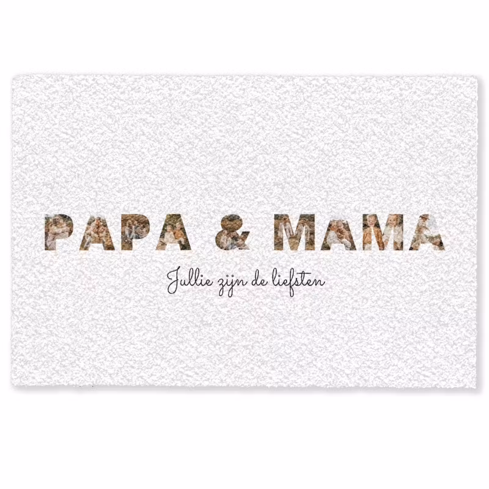 Personaliseerbare deurmat - Papa & Mama - Lettercollage — 1