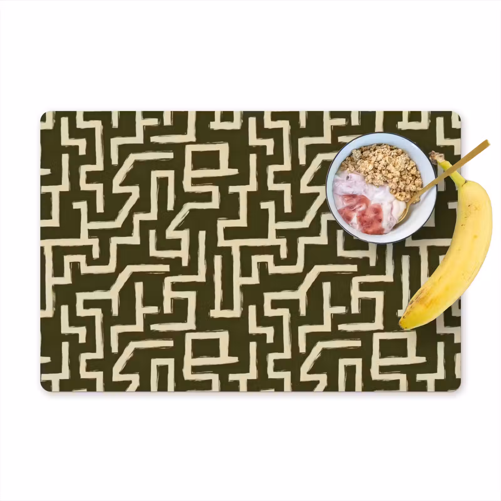 Placemat - 6 stuks - Abstract - Lijnen - Groen — 1