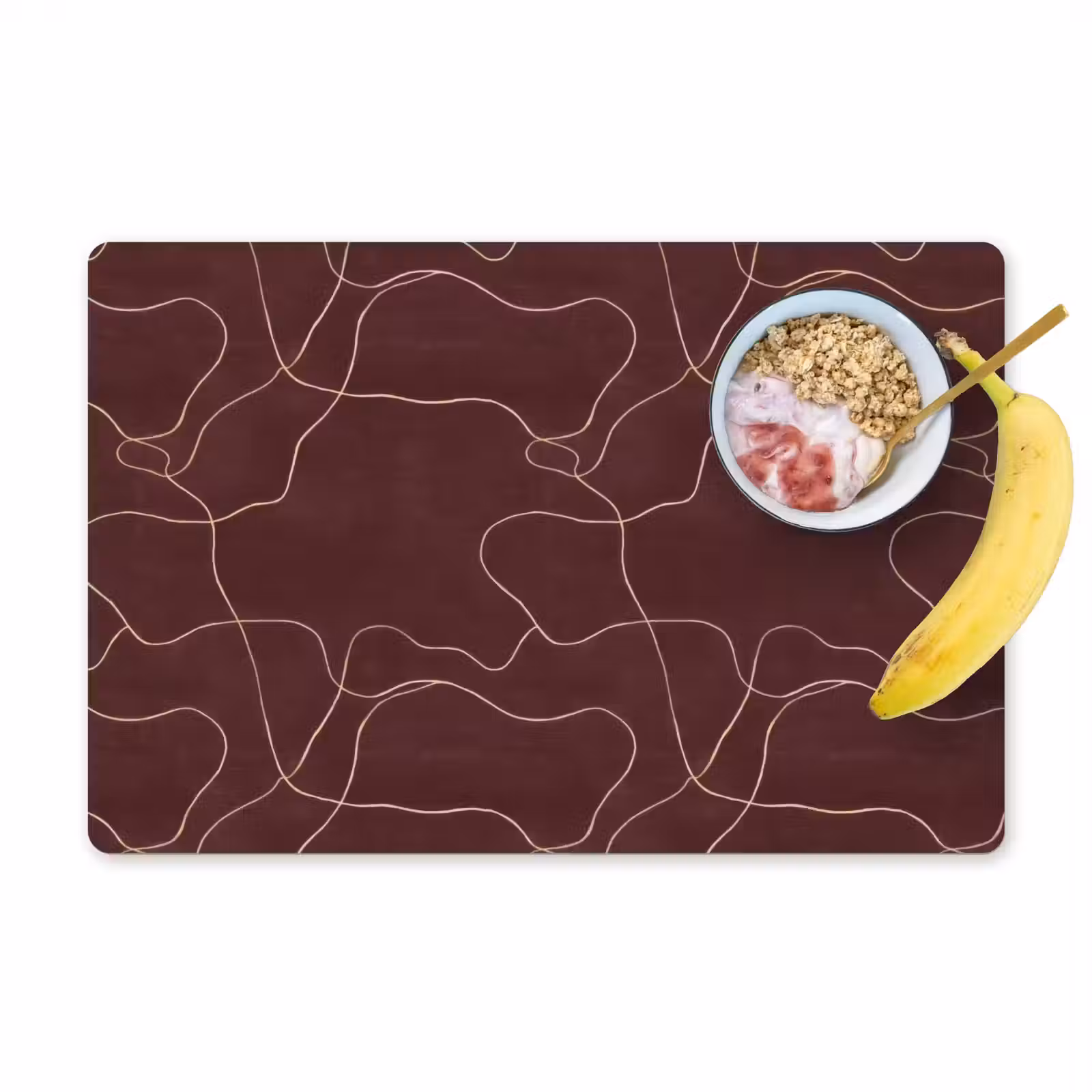 Placemat - 6 stuks - Abstract - Modern - Bruin — 1