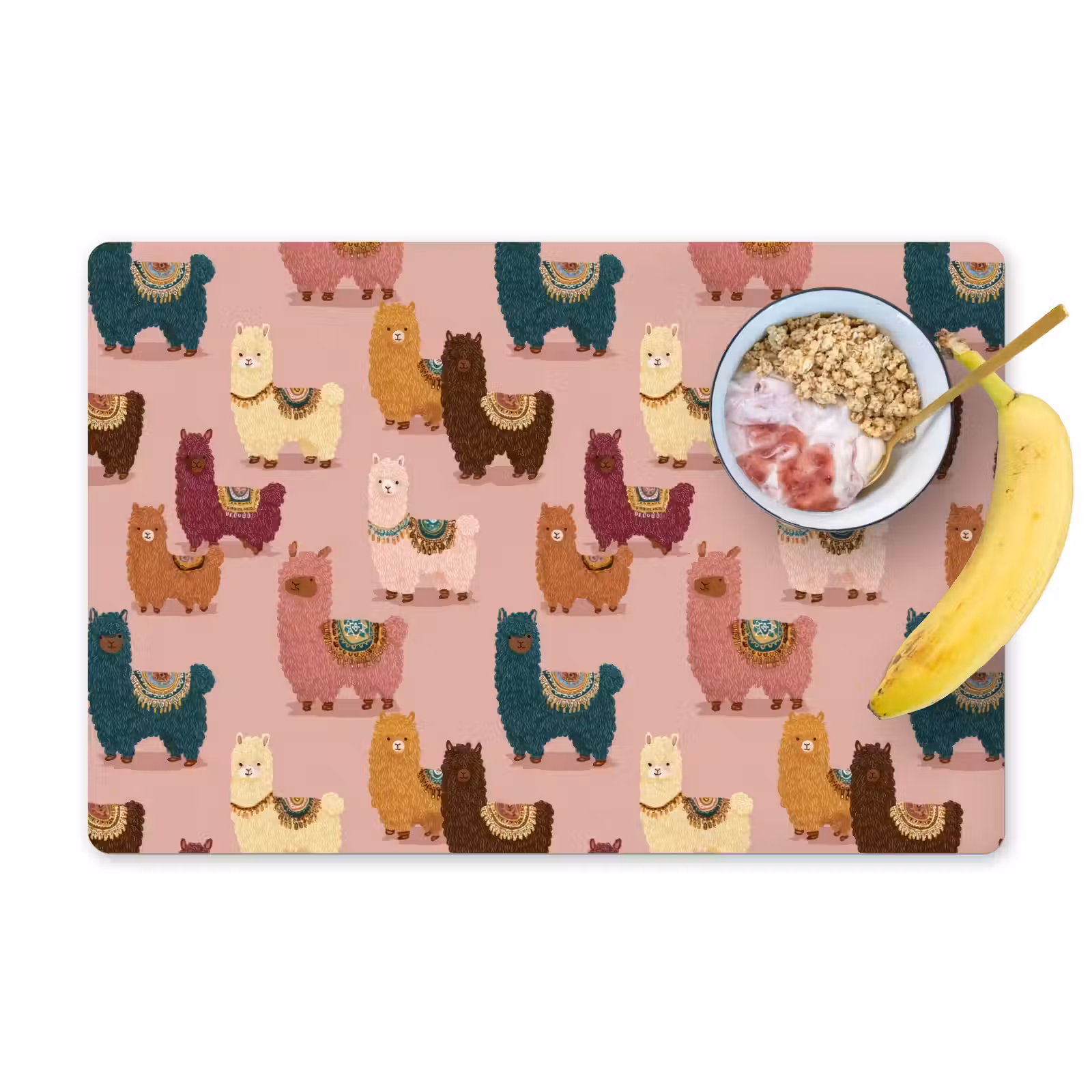 Placemat - 6 stuks - Alpaca's - Patroon - Kleurrijk — 1