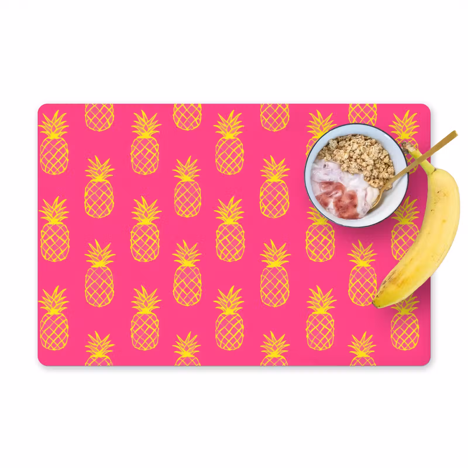 Placemat - 6 stuks - Ananas - Trendy - Roze — 1