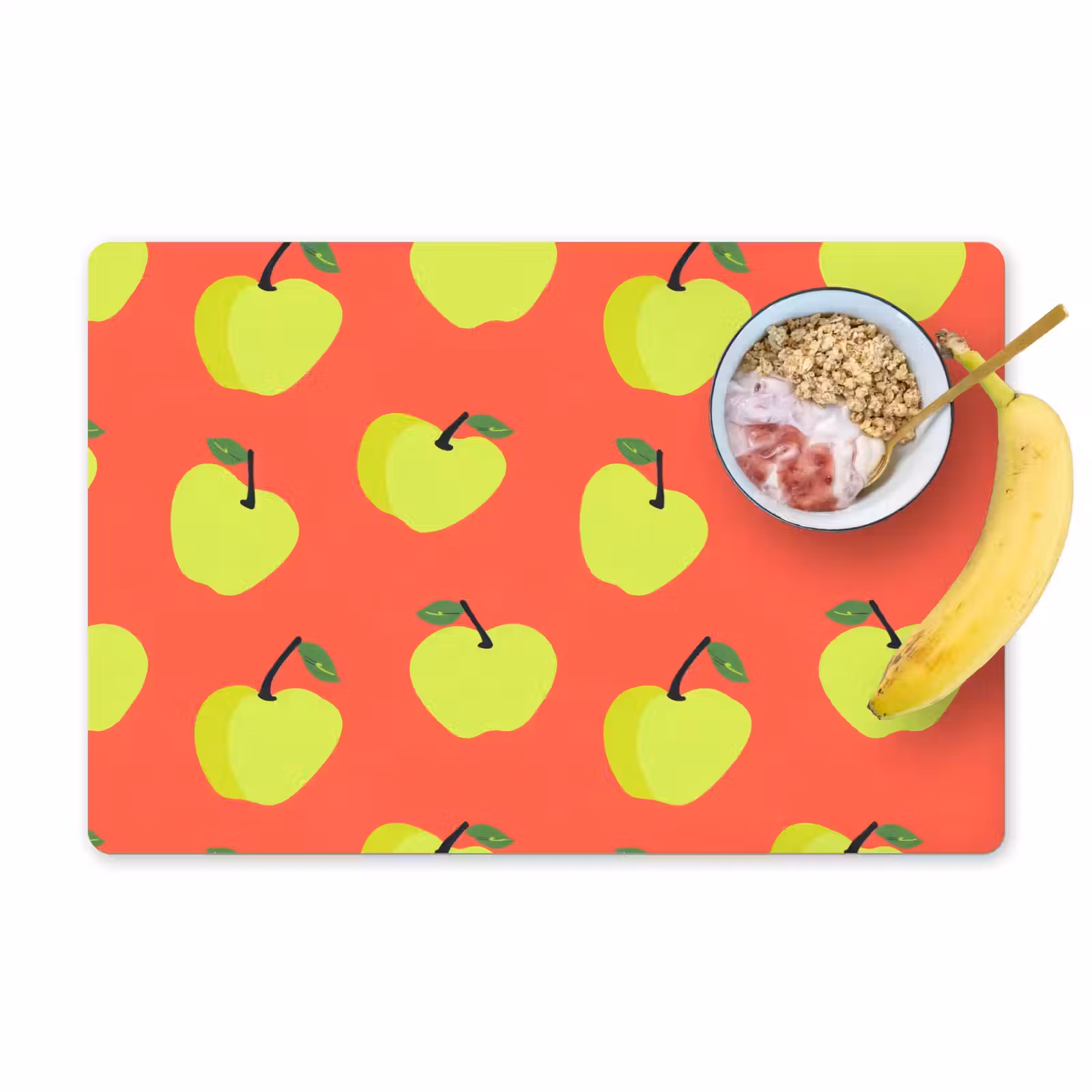 Placemat - 6 stuks - Appels - Modern - Groen — 1
