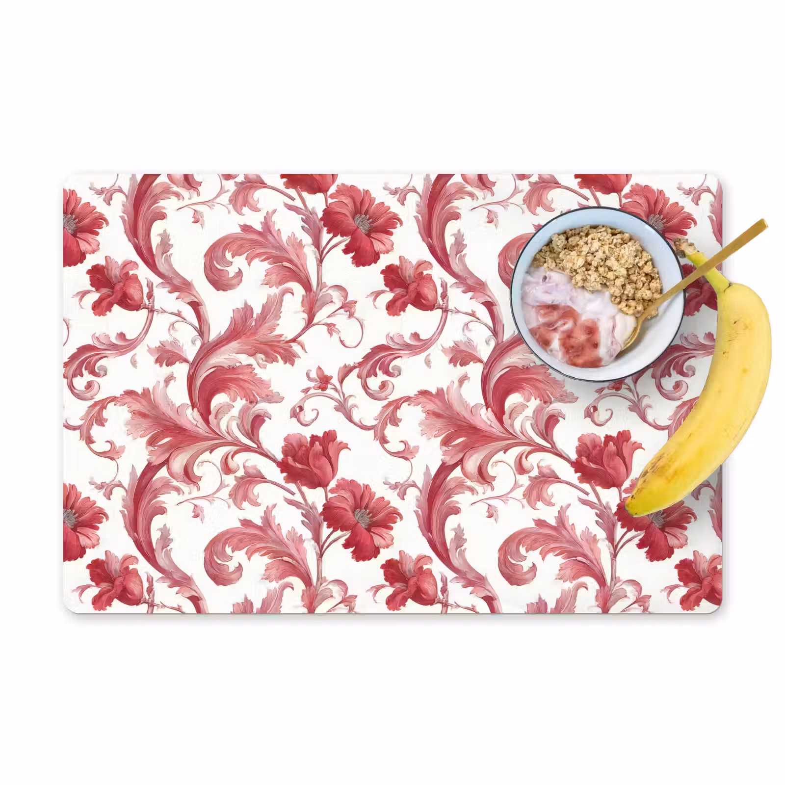 Placemat - 6 stuks - Barok - Patroon - Rood — 1