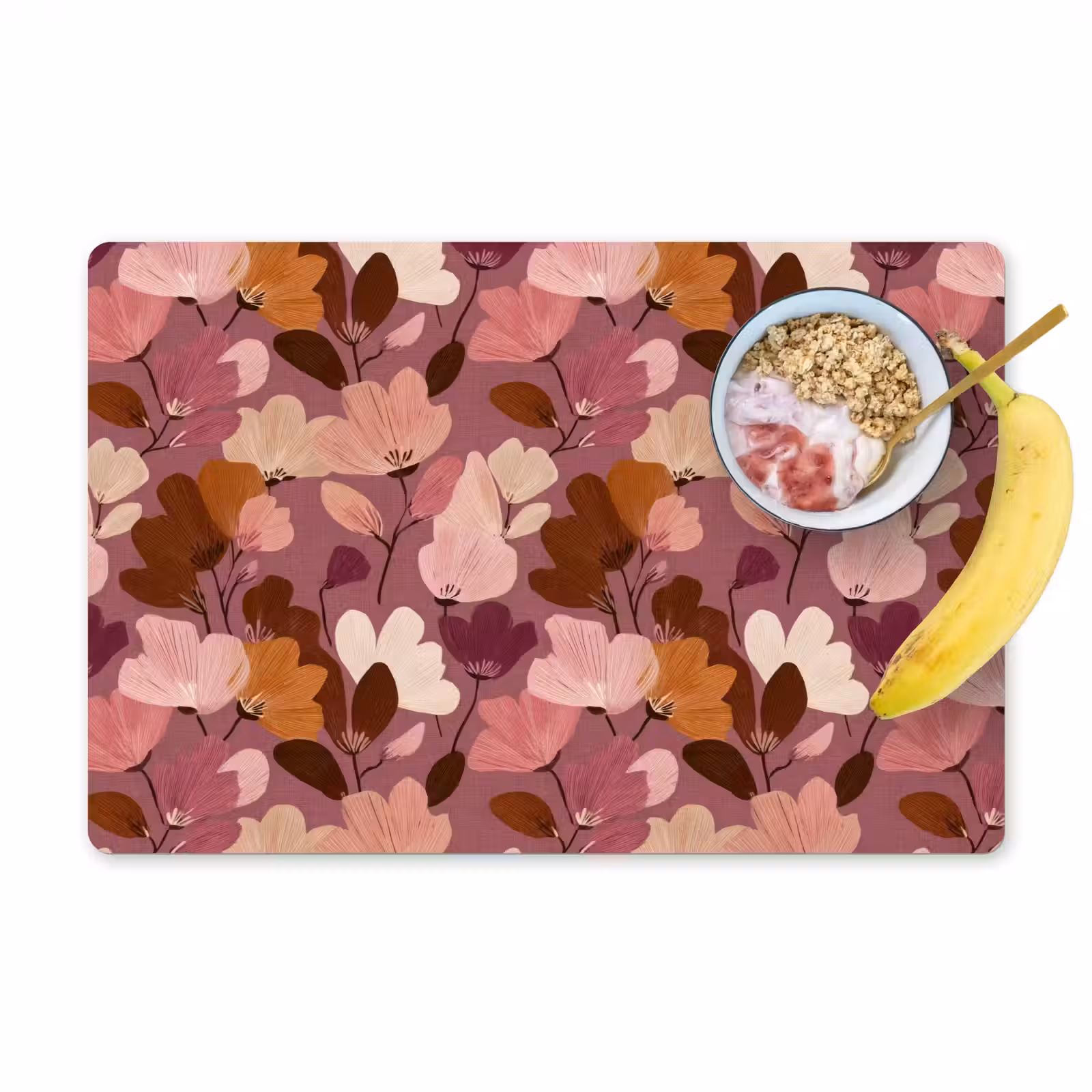 Placemat - 6 stuks - Bloem - Patroon - Roze — 1
