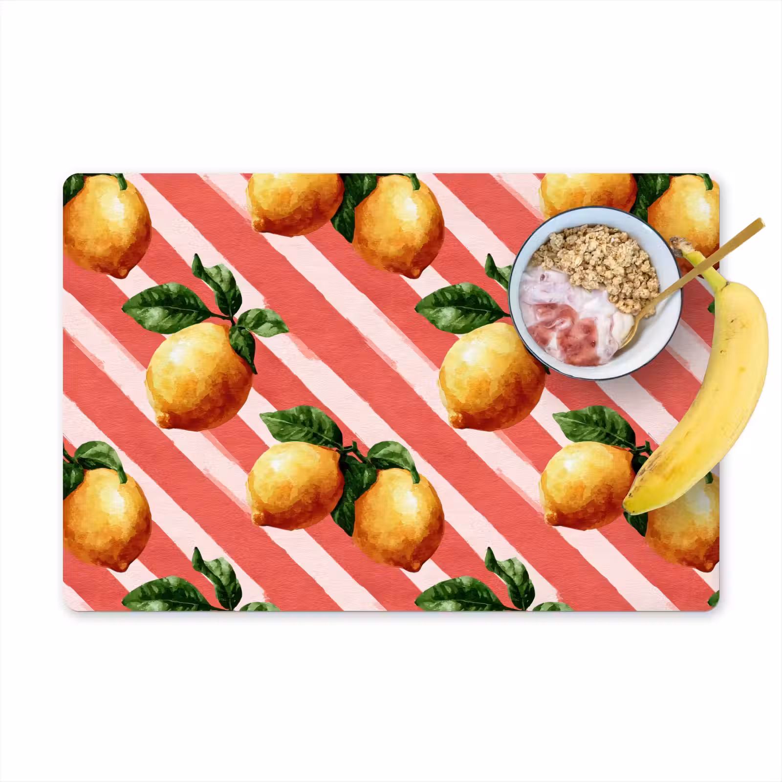 Placemat - 6 stuks - Citroen - Geïllustreerd - Oranje — 1