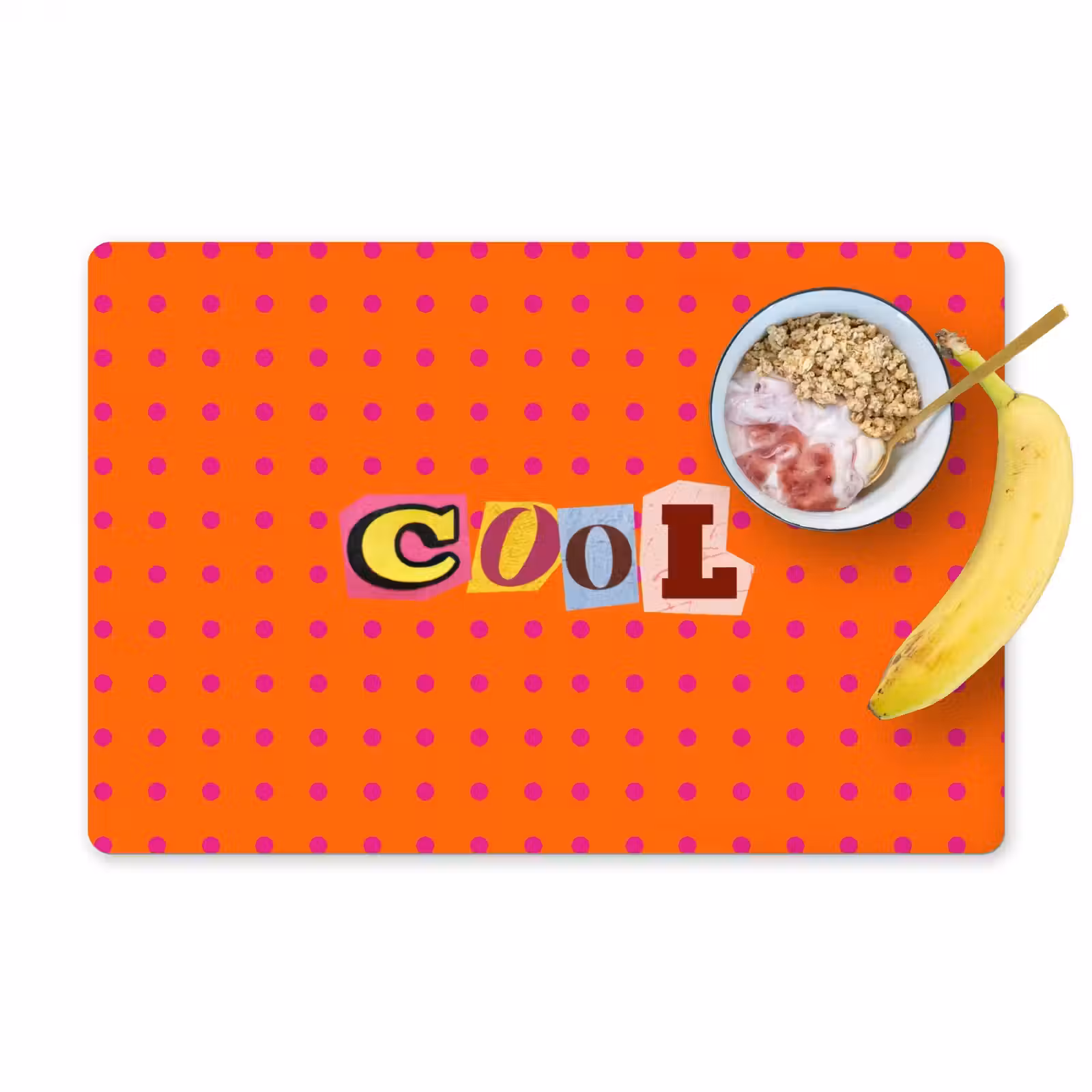 Placemat - 6 stuks - Cool - Stippen - Oranje — 1