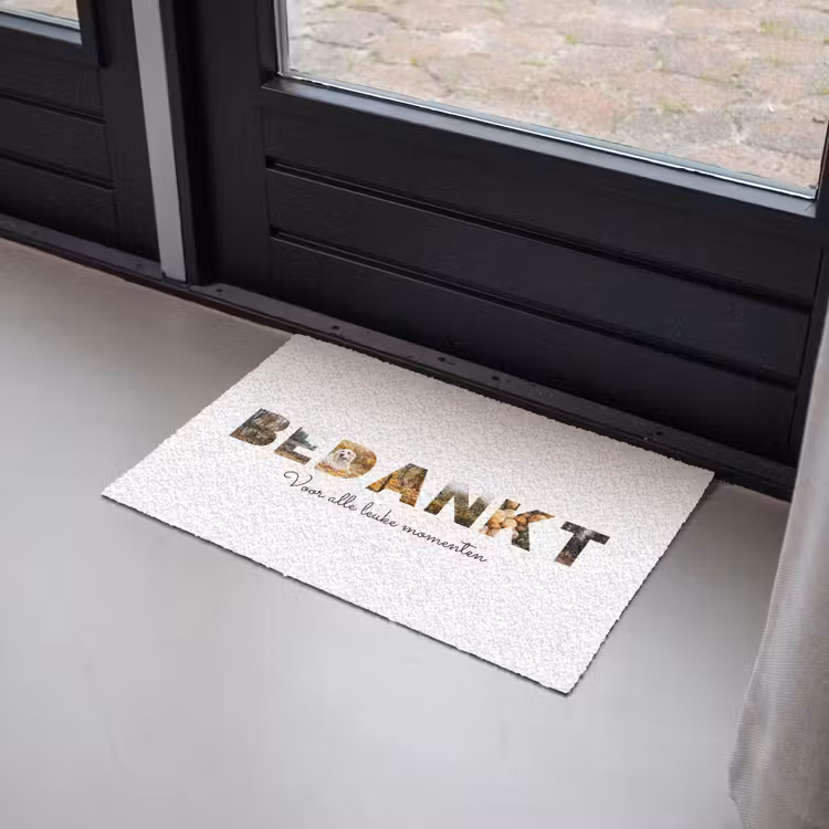 Personaliseerbare deurmat - Bedankt - Lettercollage — 2