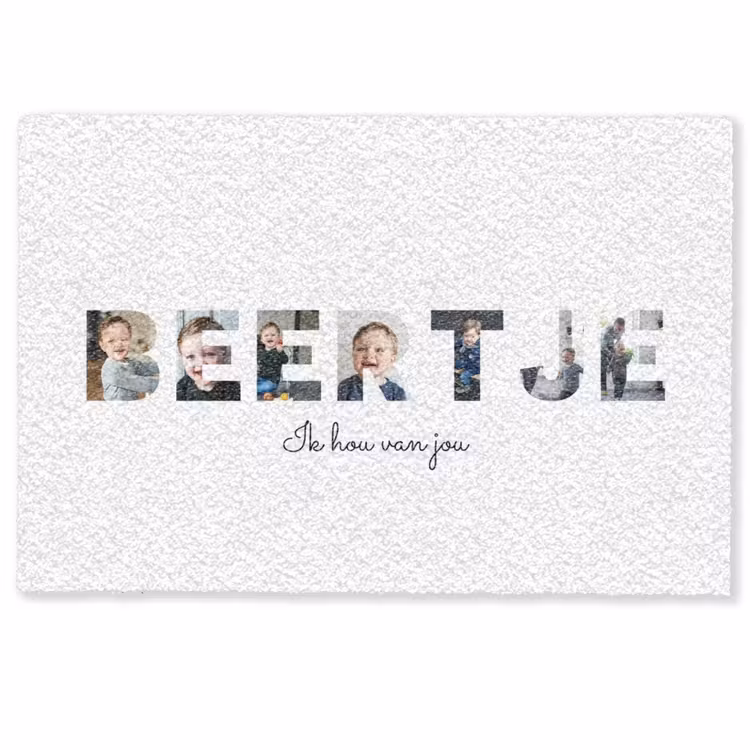 Personaliseerbare deurmat - Beertje - Lettercollage — 1