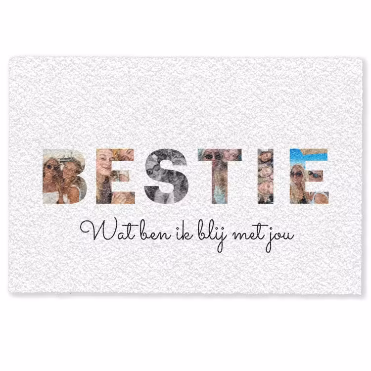 Personaliseerbare deurmat - Bestie - Lettercollage — 1