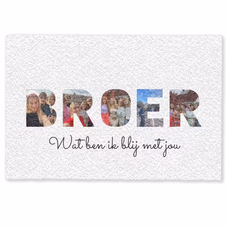 Personaliseerbare deurmat - Broer - Lettercollage — 1