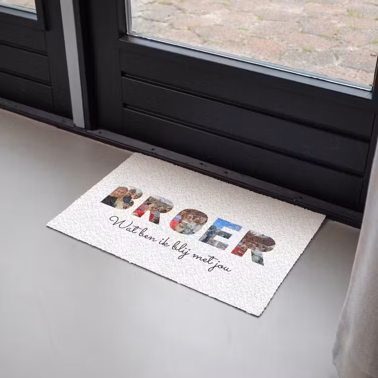 Personaliseerbare deurmat - Broer - Lettercollage — 2