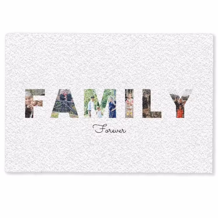 Personaliseerbare deurmat - Family - Lettercollage — 1