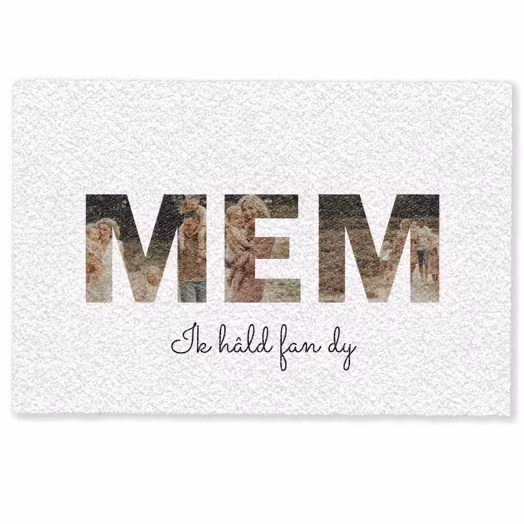 Personaliseerbare deurmat - Mem - Lettercollage — 1
