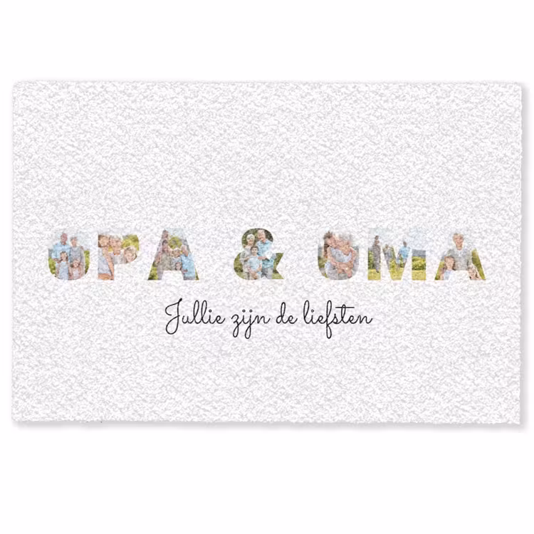 Personaliseerbare deurmat - Opa & Oma - Lettercollage — 1